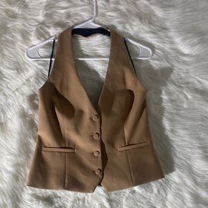 Zara Beige Vest with Black Lining